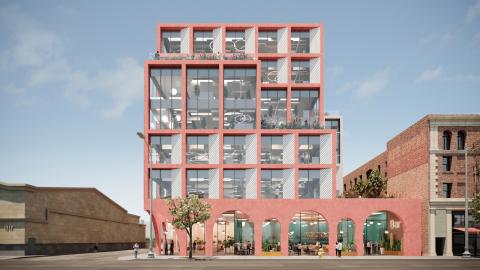Rendering of 1235 N Vine Street looking west