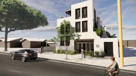 Rendering of Hill + Holliston micro-unit development