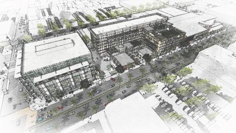Aerial view of The Affinity looking northwest