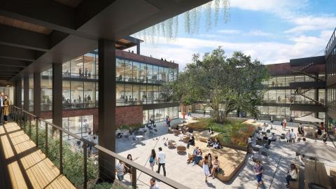 Open space courtyard, south view