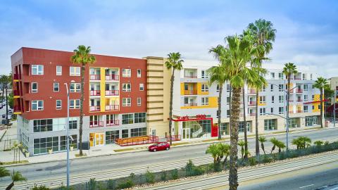 View of the Spark at Midtown in Long Beach looking southeast