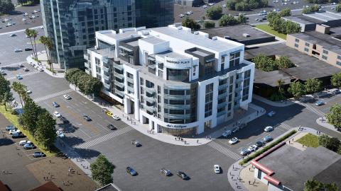 Aerial view of Radford Place looking southwest