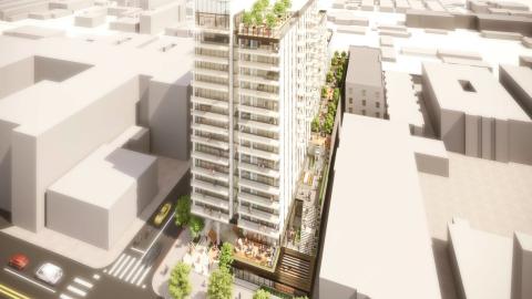 Aerial view of 5600 Hollywood looking south