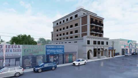 View of 3050 W Pico Boulevard looking southwest