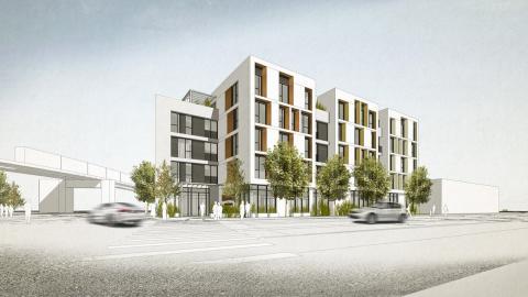 View of the proposed Homeboy Industries development at 903 N. Main Street