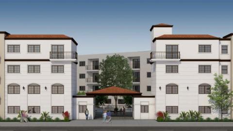 West elevatino of the Poplar Avenue development in Montebello