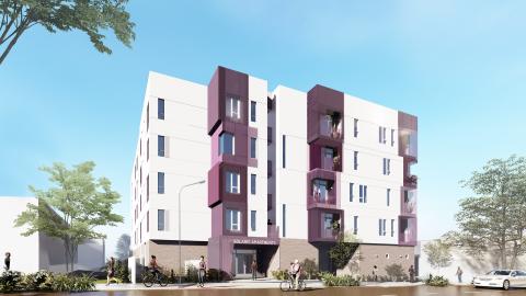 Rendering of the Solaris development looking west from Crenshaw Boulevard