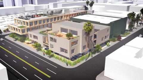 View of 1200 N Cahuenga Boulevard looking northeast