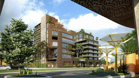 Renderings of Treehouse Leimert Park looking northwest