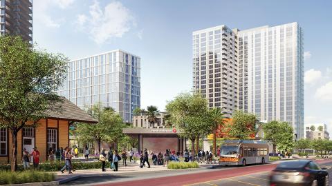 View of North Hollywood Station and District NoHo from Chandler Boulevard
