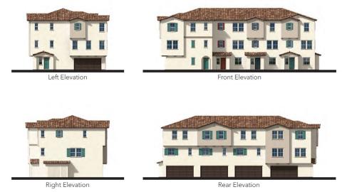 Elevation fot a townhome at the Startlite property