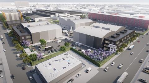 Aerial view of 8th & Alameda Studios