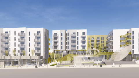 View of Vermont Santa Monica development looking west