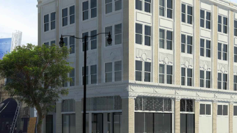 View of the Palmer Building looking southeast