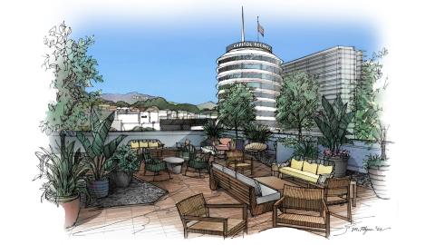 Rooftop lounge at The Aster