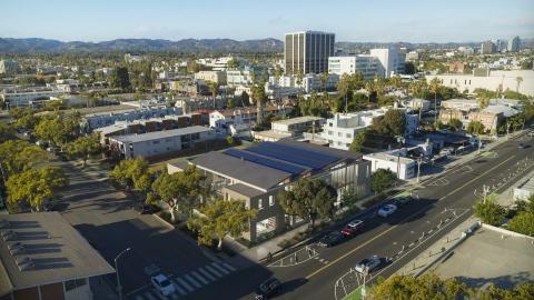 Aerial view of 1807 Broadway looking northeast