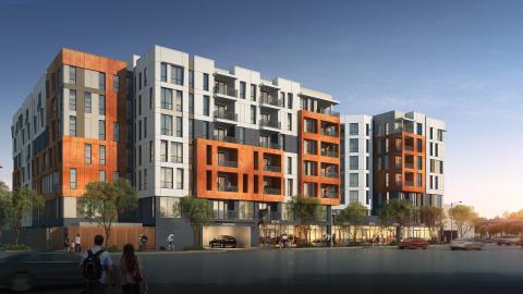 Rendering of new apartment complex at 4632 Santa Monica Boulevard