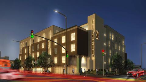 Rendering of 5144 Crenshaw Boulevard, looking northeast