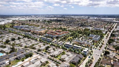 Aerial view of the Norwalk Transit Village