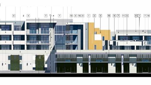 East elevation of Pacific Las Tunas Place