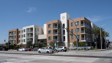 View looking southwest from Figueroa Street