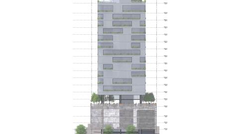 South elevation of 6527 Wilshire Boulevard