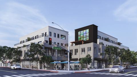 View looking northwest from Fremont and Mission