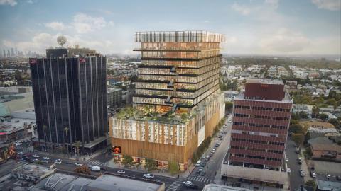 Rendering of 6450 Sunset Boulevard, looking southeast
