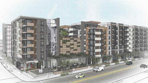 Corner view at Pomona and Primrose