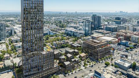 Rendering of proposed redevelopment of Toyota of Hollywood at 6000 W Hollywood Boulevard