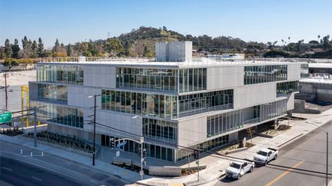 Aerial view of 5950 Jefferson Boulevard looking southeast