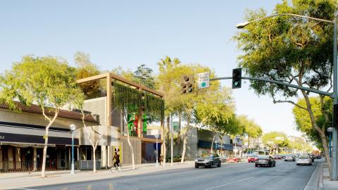 View looking northeast from Santa Monica Boulevard