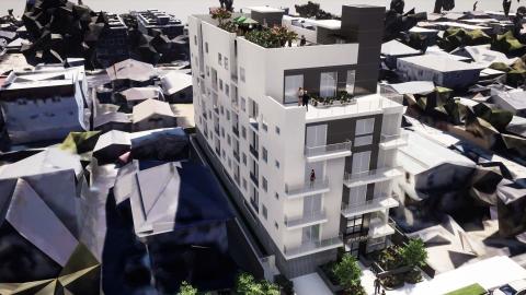 Aerial view of 1178 W 37th Street looking southwest