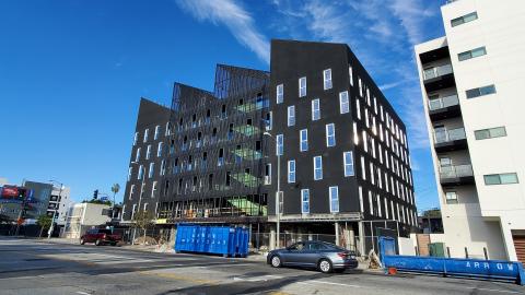 View of the Jagger looking northeast from Overland Avenue