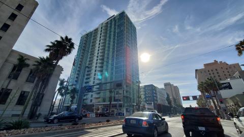View looking southeast from Long Beach Boulevard