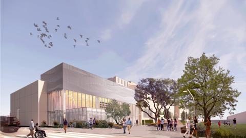  Southwest side of the Natural History Museum of Los Angeles County campus in Exposition Park