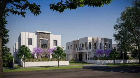Rendering of small lot houses at 20012 W Chase Street