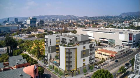 Aerial view of the Solana development looking northwest