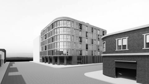Rendering of proposed project at 2115-2123 Cesar E Chavez Avenue 