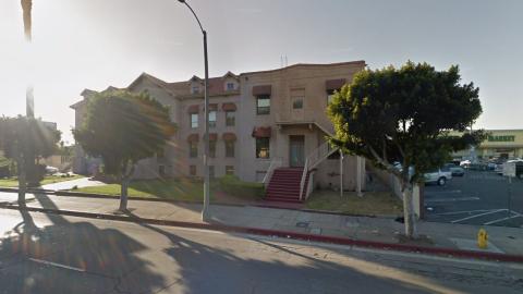 View of the now demolished Deutsche Hospital/Lincoln Hospital building in Boyle Heights