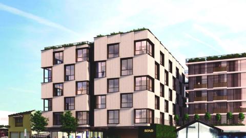 Rendering of The Bond from Santa Monica Boulevard