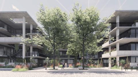 Central courtyard of 3122 Nebraska Avenue