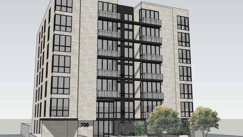 Rendering of proposed project at 708-712 S Gramercy Drive in Koreatown