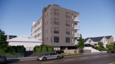 View looking northwest from Montrose Street