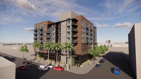 View of 3801 S Grand Avenue looking southwest