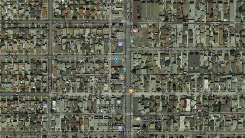 Future site of pocket park at 95th Street & Normandie Avenue