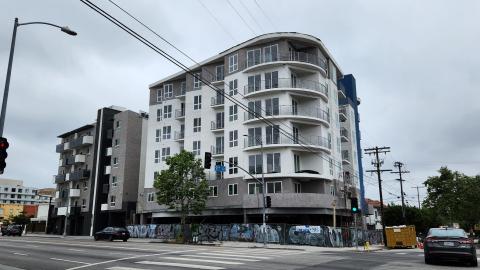 View looking northeast from 9th and La Brea