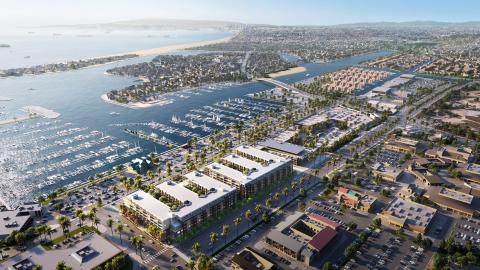 Aerial view of Onni Marina Shores looking southwest