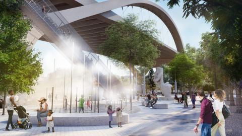 View of Sixth Street Viaduct Park 