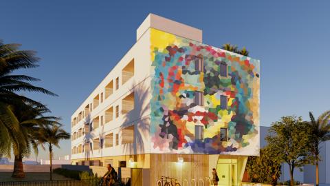 Rendering of the Tethys Apartments